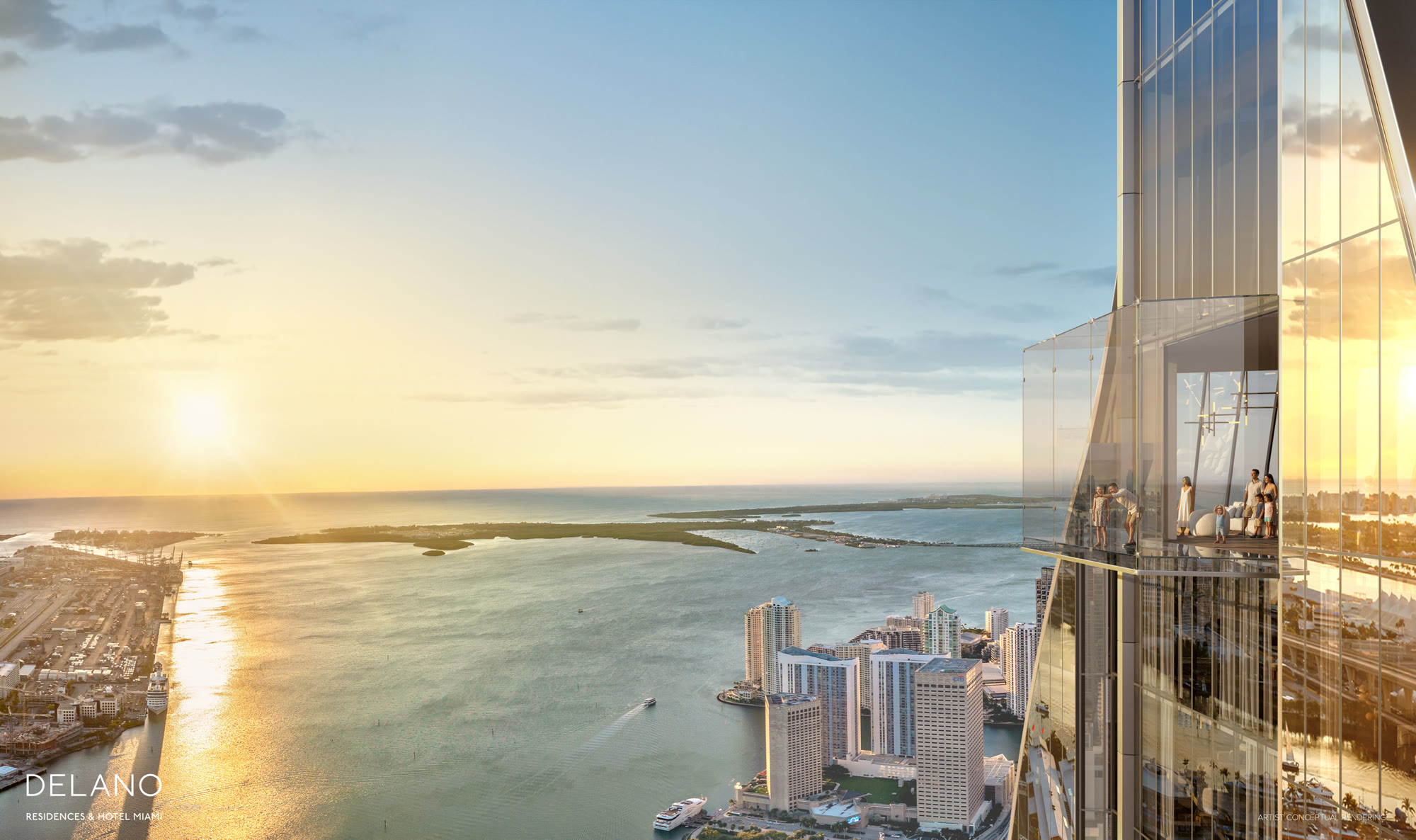 Miami observation deck at Delano Residences